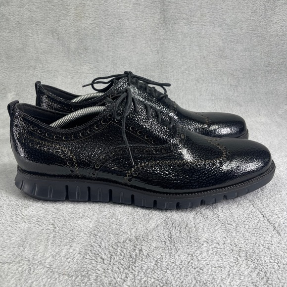 Cole Haan Zerogrand Wingtip Oxford Mens 12 Black Patent Leather Brogue Shoes main image 10